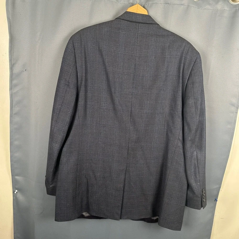 Lauren Ralph Lauren Mens 46L Grey Glen Plaid 100% Wool 2-Button Blazer Coat